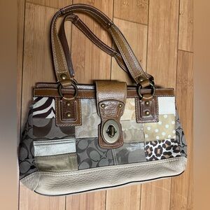 Coach Y2K Legacy Patchwork Brown and Tan Women's Satchel